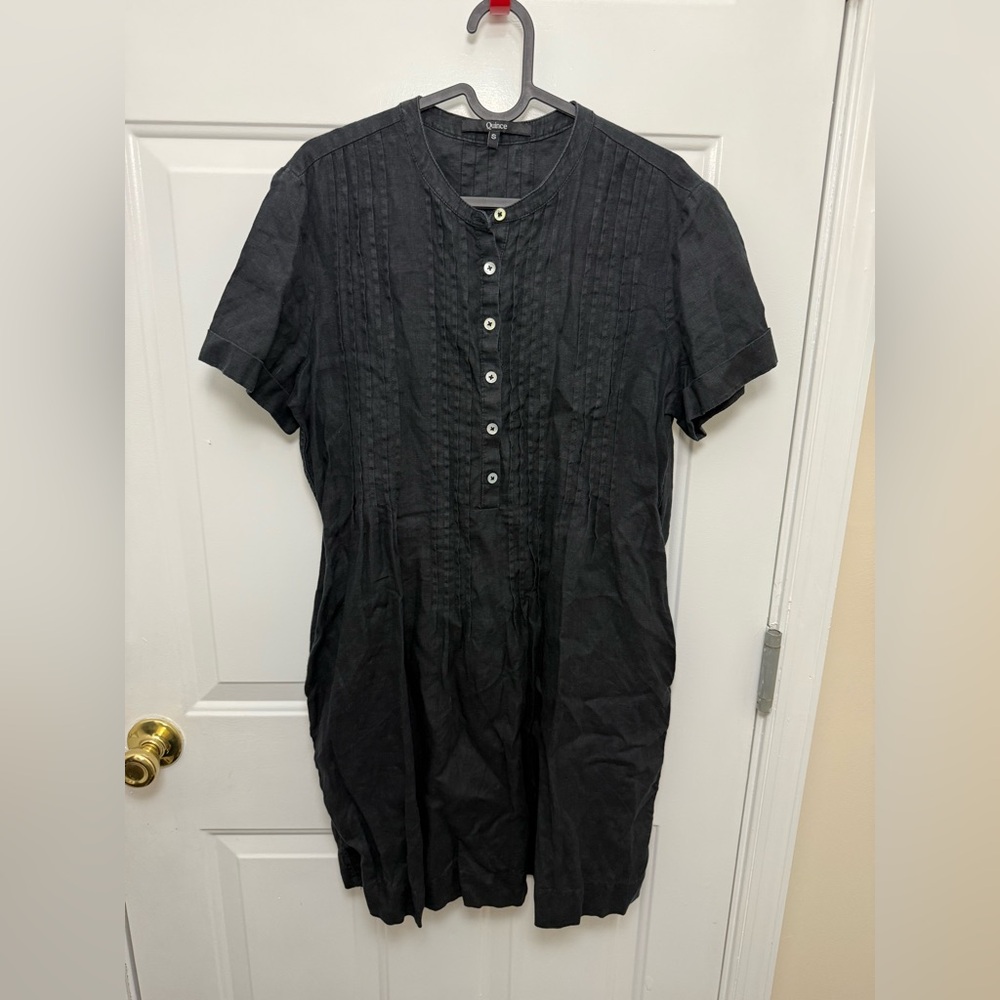 Quince Black Short Sleeve Dress